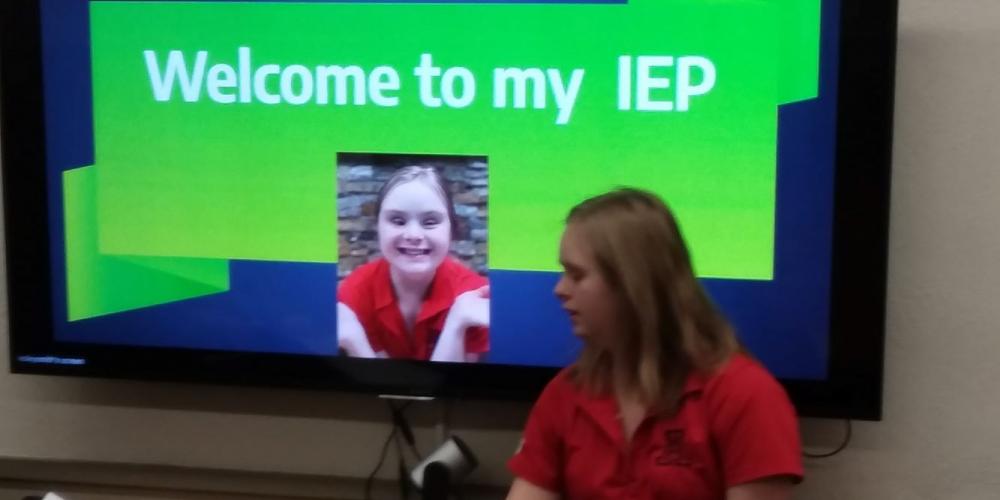 student leading their IEP presentation